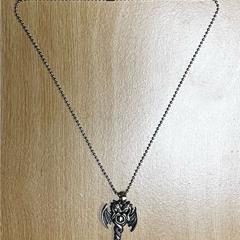 Sterling Silver Dragon Pendant Necklace